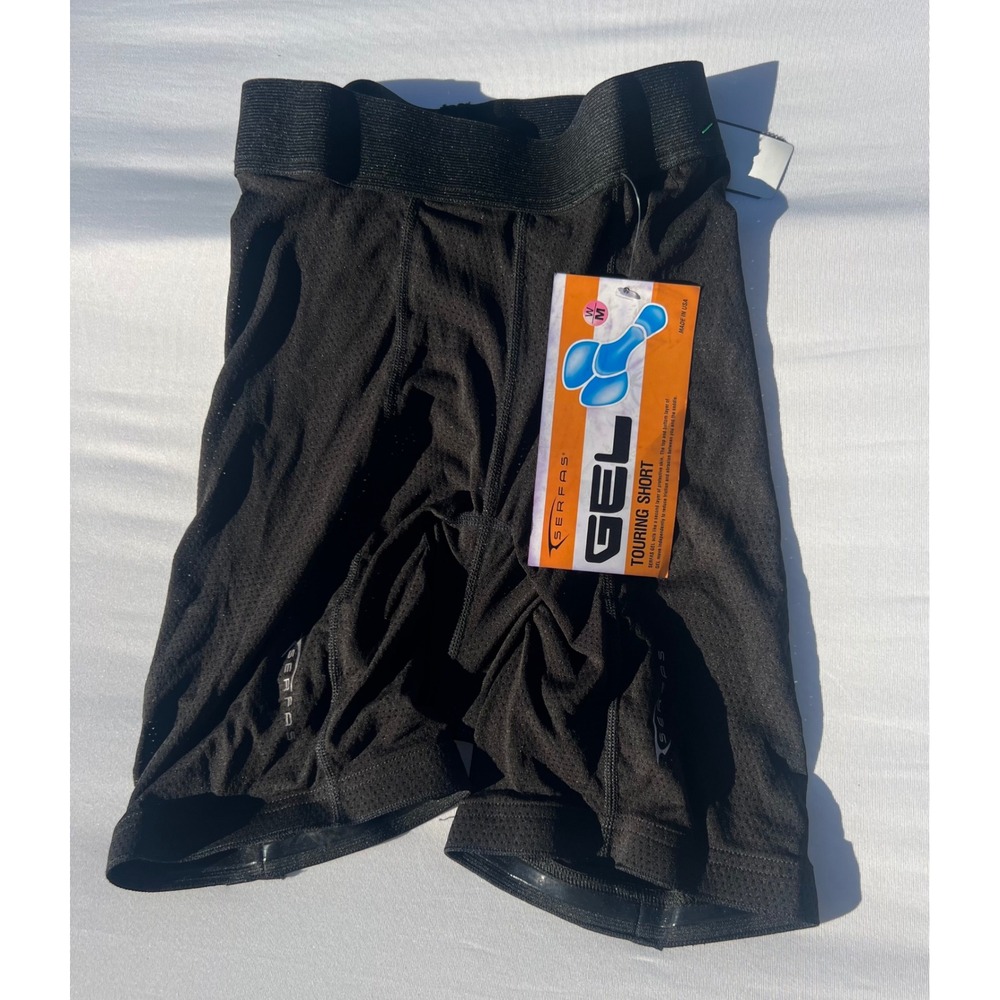 Serfas Gel Touring Shorts Womens Medium Black Padded Cycling Liner Mesh New